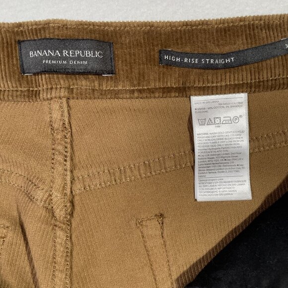 Banana Republic Premium Denim High Rise Straight Ankle Corduroy Pants Size 31L - Picture 11 of 13